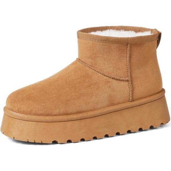 Classic Platform Mini Snow Boots for Women Suede Ankle Boots Winter Boots - Picture 1 of 7